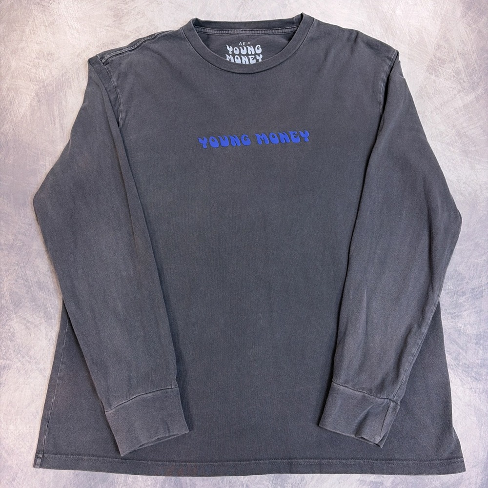 American Eagle Young Money Long Sleeve Shirt Mens XL Black Excellent Graphic Tee